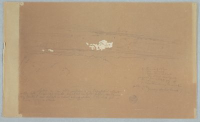 Drawing, Cloudy Sky over Mountain Landscape by Frederic Edwin Church